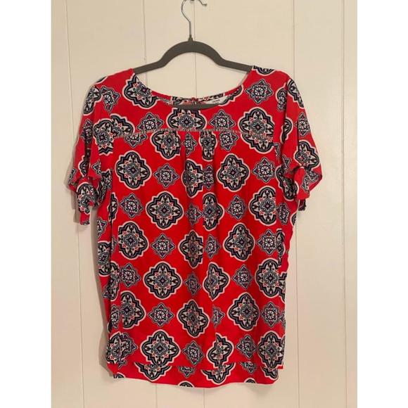 Women’s‎ Crown & Ivy red geometric blouse - Picture 1 of 7